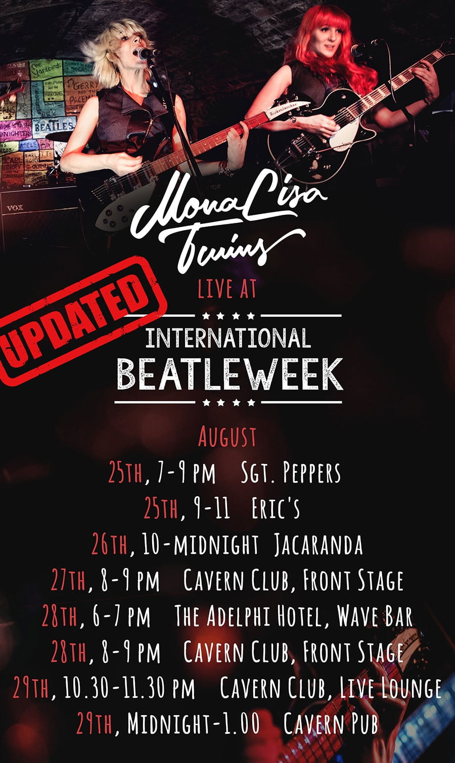 MonaLisa Twins Beatleweek Shows 2016 Flyer